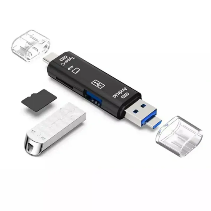 Кардридер Fonken (card reader/writer) USB 2.0 OTG/Type-C/MicroSD/MicroUSB — 5 в 1 для телефона, ноутбука тощо.