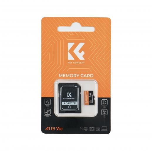 Картка пам'яті K&F Concept Micro SD 64 GB (U3/V30/A1) з адаптером для SD (KF42.0012)