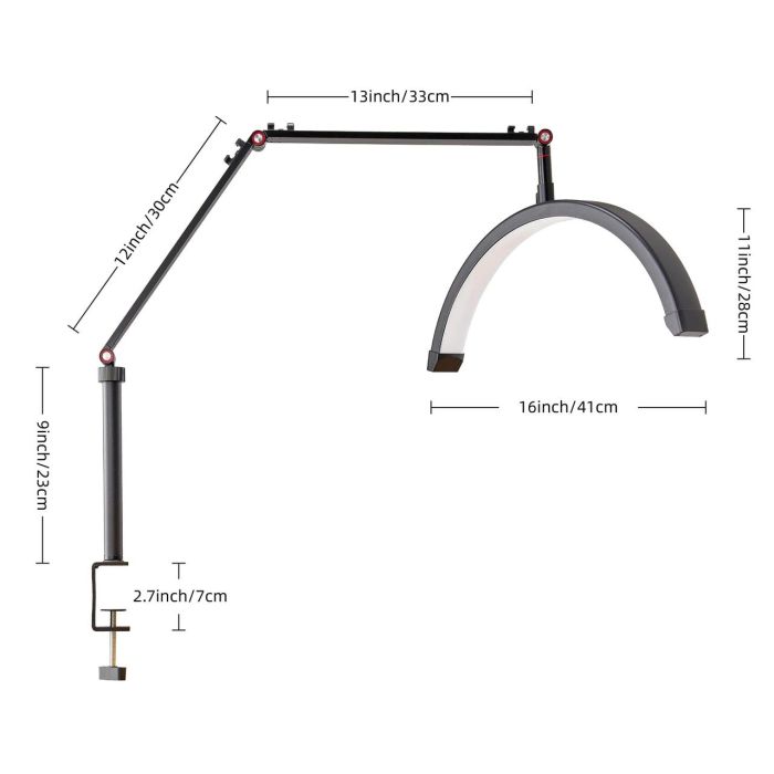 Настільна LED безтінова Moon лампа для відеобзорів, вій, тату, брови — для косметології HD-M3X Censreal