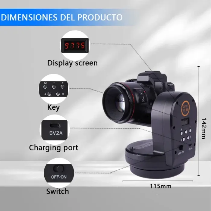 Обертовий моторизований штатив — головка з пультом керування YT-800 від Zifon для фотоапаратів і камер