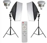 Комплект LED85KIT L DUAL (софтбокса 50 x 70 см 2 шт., стійки 2.8 м — 2 шт., лампа LED 85 ватів — 2 шт., пульт ДК)