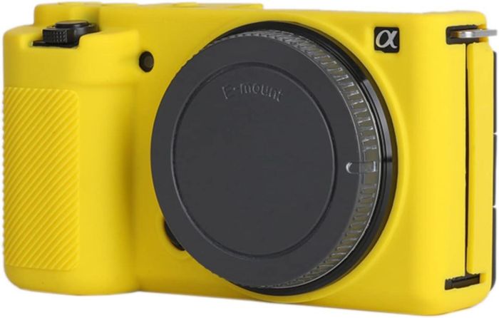 Захисний силіконовий чохол для фотоапаратів SONY ZV-E10 — жовтий