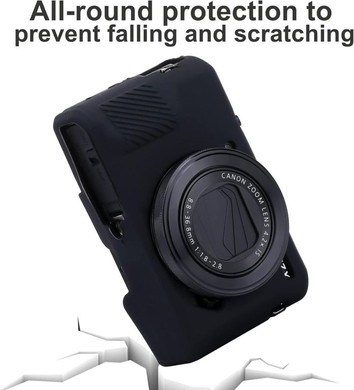 Захисний силіконовий чохол для фотоапаратів CANON G7X Mark III — чорний