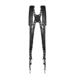 Шкіряна партупея для фотографа — Подвійний розвантажувальний ремінь (розвантаження) — шкіряна — чорна