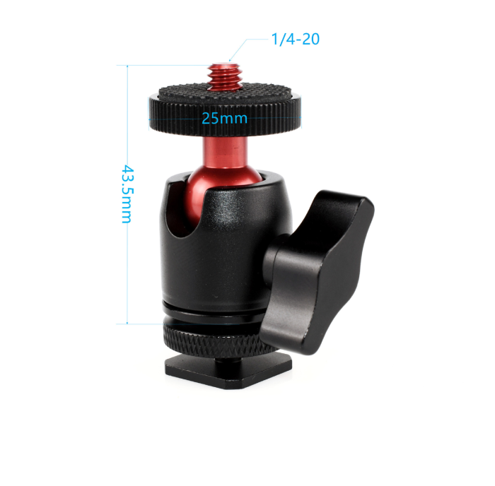 Шарнірний гвинт (адаптер) 1/4" із затискним кільцем під гарячий башмак для встановлення обладнання T25-A