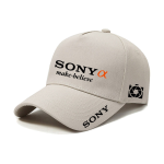 Кепка, бейсболка фотографа з логотипом Sony A — світло-сіра