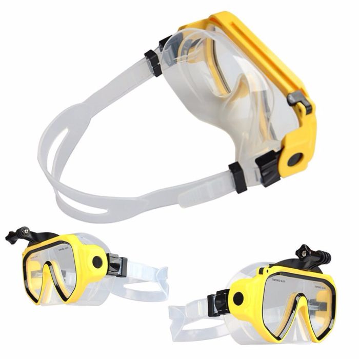 Маска для дайвінгу з кріпленням для екшен камер Xiaomi YI, SJCam, GoPRO (код № XTGP219)