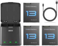 Комплект: зарядний пристрій (на 3 акумулятори) + 3 акумулятори GoPro Hero 13