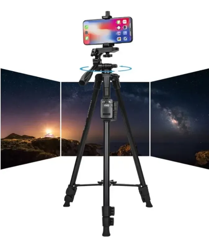 Універсальний легкий штатив Yunteng VCT-5208L (LONG) для фотоапарата, телефона, камери з пультом і тримачем