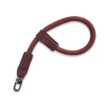 Стильний універсальний кистьовий ремінь-ремінець мотузка з металевим карабіном для фотоапаратів коричневий