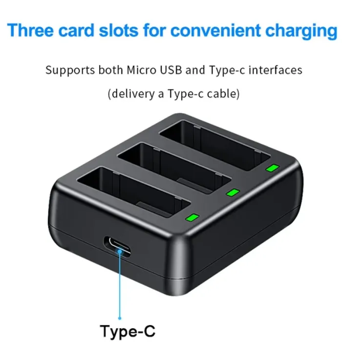 Зарядний пристрій для 3 акумуляторів DJI Osmo Action 5 Pro, Action 4, Action 3