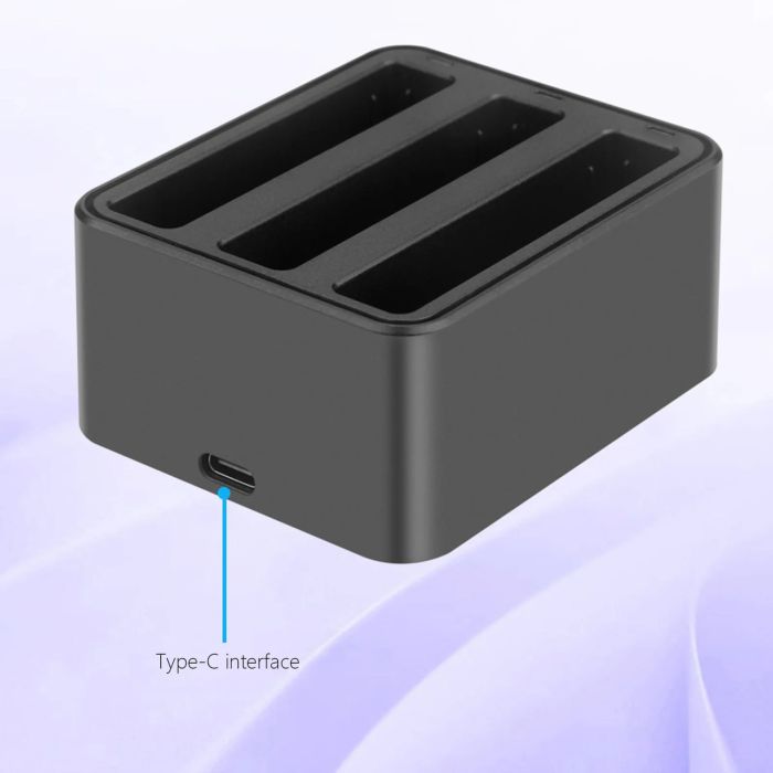 Комплект: зарядний пристрій для 3 акумуляторів Insta360 X4 + 1 акумулятор