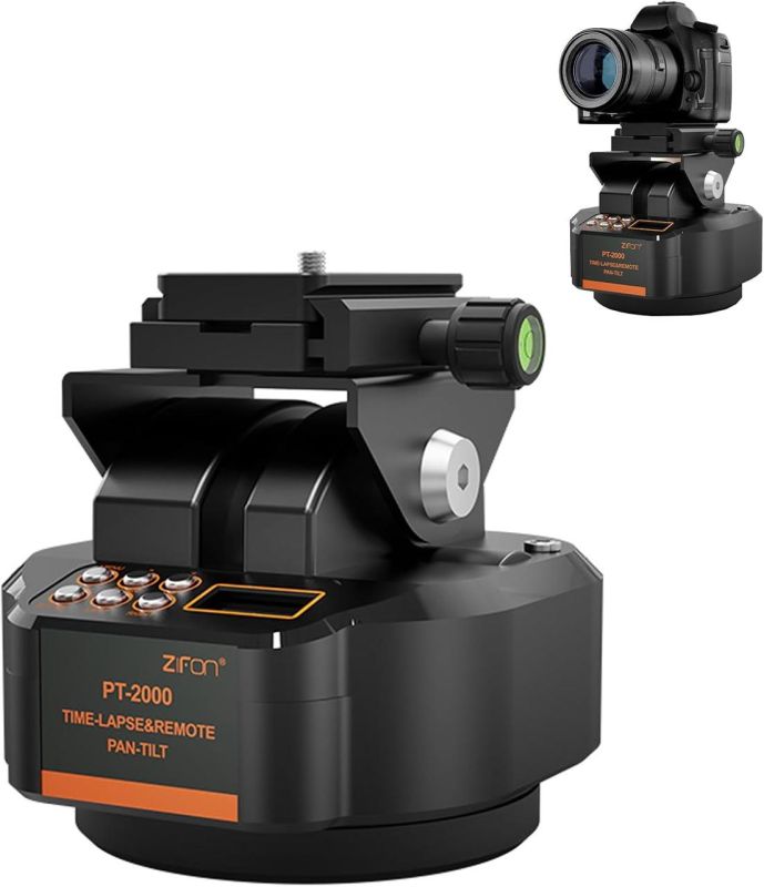Обертовий моторизований штатив — головка з пультом керування PT-2000 від Zifon для фотоапаратів і камер (2.2 кг)