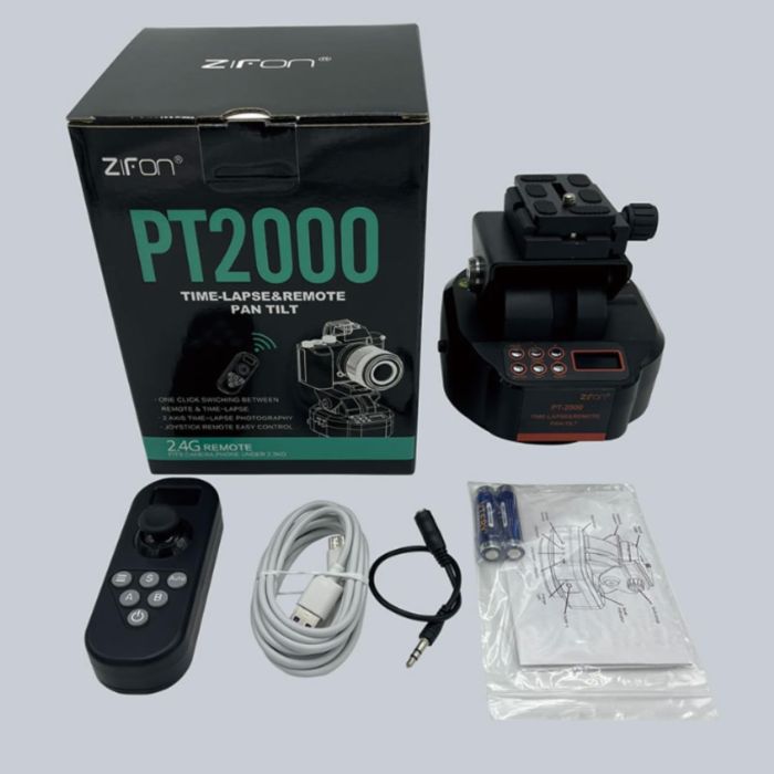 Обертовий моторизований штатив — головка з пультом керування PT-2000 від Zifon для фотоапаратів і камер (2.2 кг)