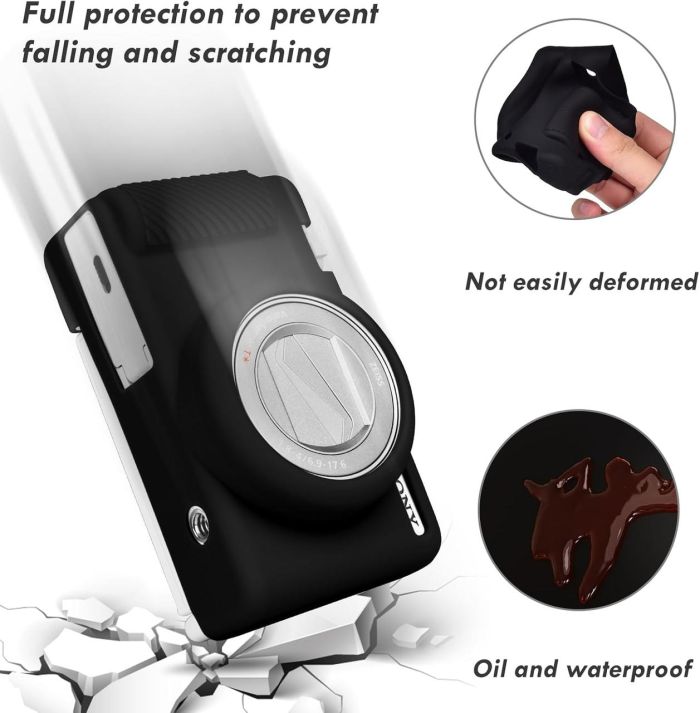 Захисний силіконовий чохол для фотоапаратів SONY ZV-1F, ZV-1, ZV-1 II — чорний