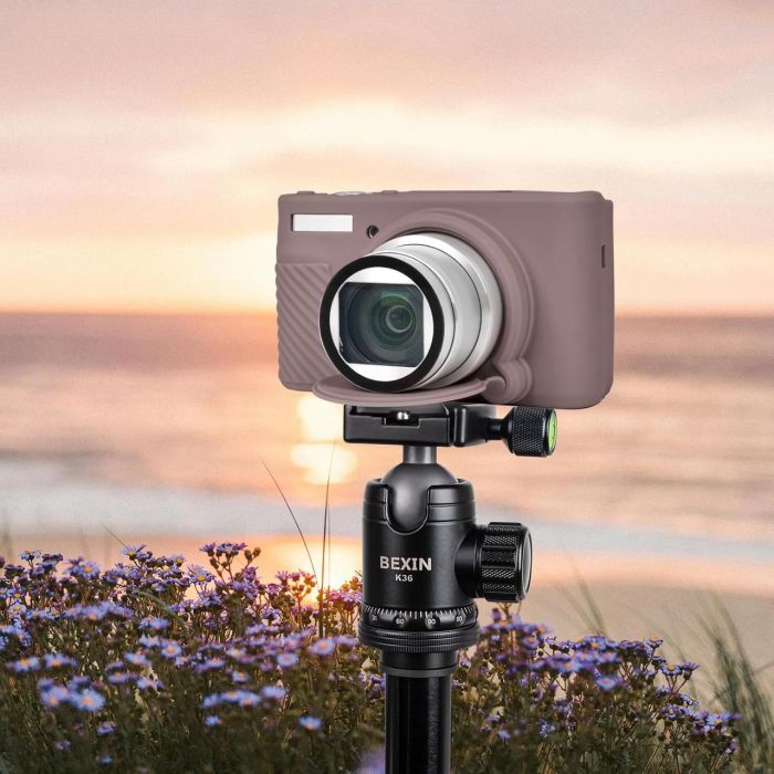 Захисний силіконовий чохол із кришкою для фотоапаратів CANON Powershot SX740, SX730 — сірий