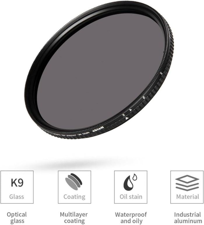 Нейтрально-сірий світлофільтр Haida PROII Variable ND Filter зі змінною щільністю (1.5-5.0 стопів) — 49 мм (код HD4663)