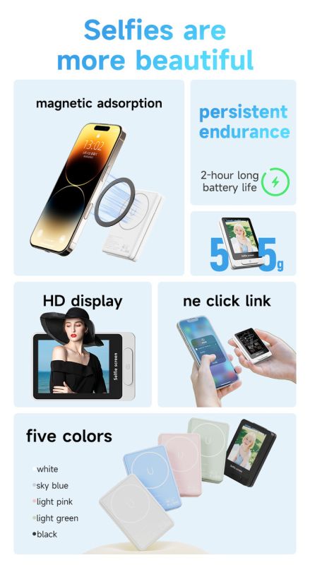A1 Vlog Selfie Monitor — магнітний екран для селфі та стримів для задньої камери смартфона