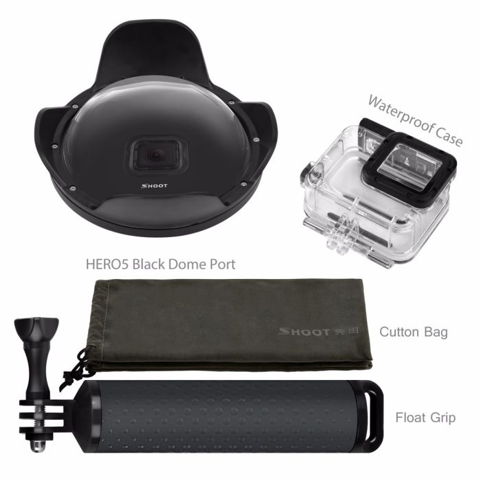 Підводний бокс DOME PORT від SHOOT для камер GoPro Hero 5, 6, 7 – (20 см – з блендою) v. 2 (код № XTGP376B)