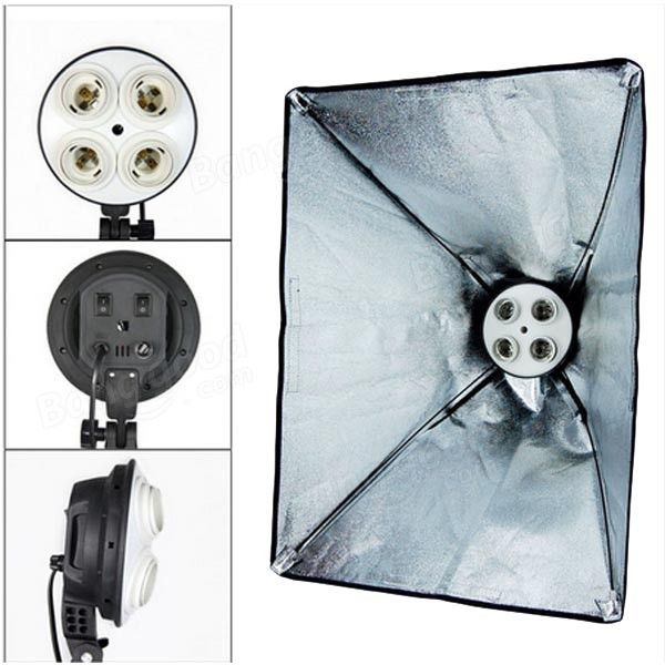 Софтбокс, розсіювач, дифузор (Softbox) 60 х 90 см для постійного флуоресцентного світла - на 4 патрони E27